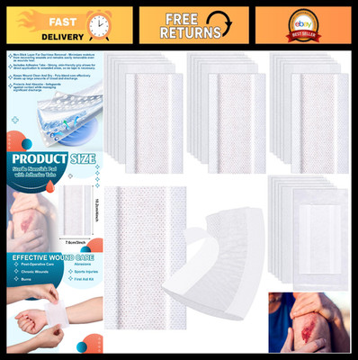 150 Pcs Non-Stick Adhesive Gauze Pads 3'' x 4'' - Breathable, Highly Absorbent Wou
