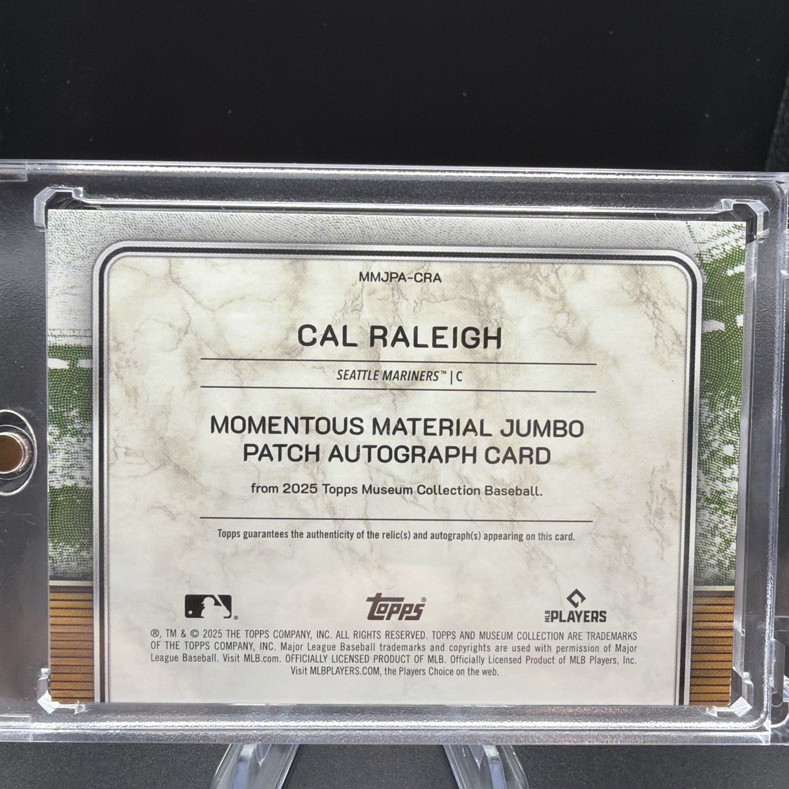 2025 Topps Museum Collection Momentous Patch Auto Cal Raleigh Gold /15 AU, MEM view 7