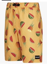 Hurley Boys' Printed Pull On Swim Trunks, Nectarine, XL