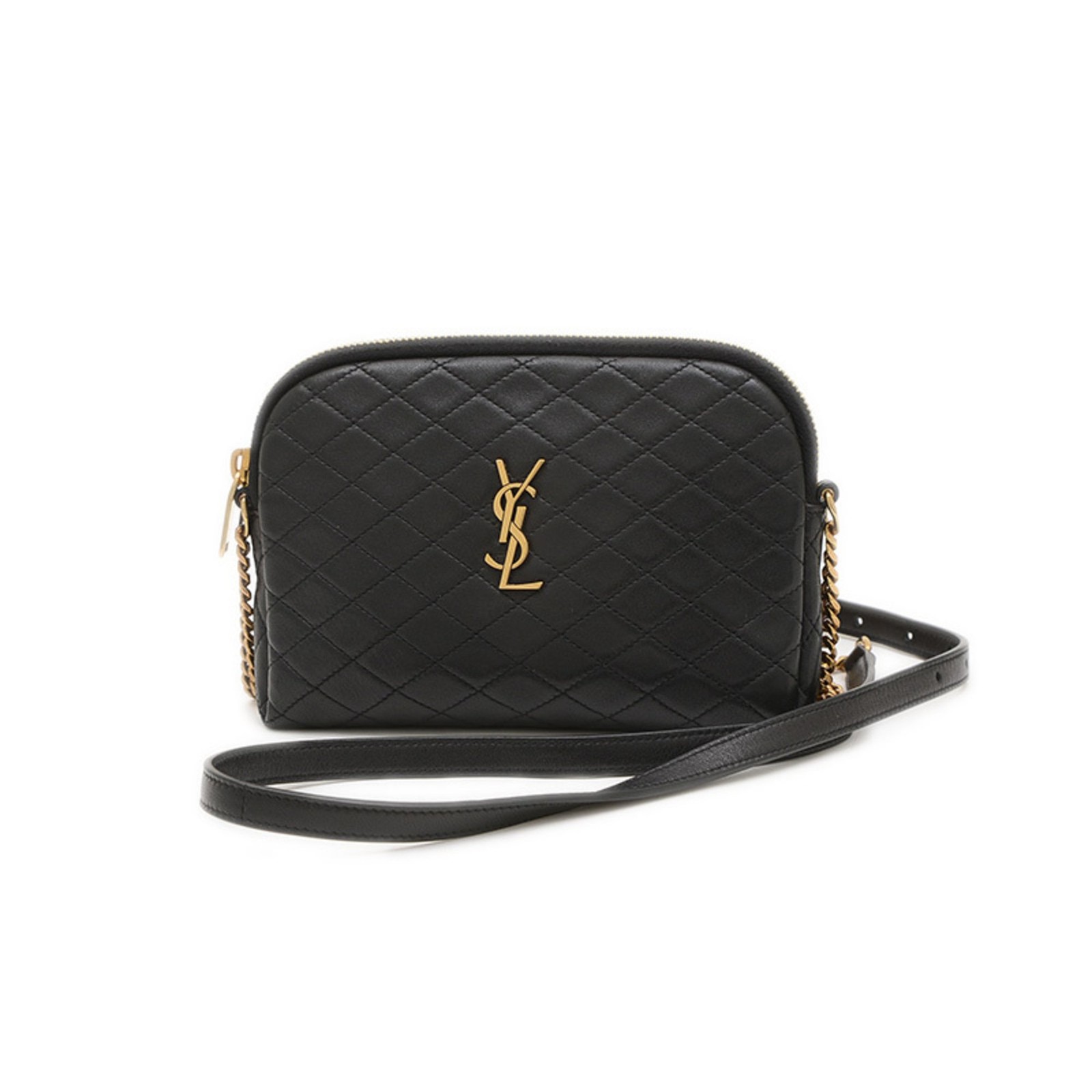 Borsa per fotocamera Yves Saint Laurent Paris Gaby tracolla pelle di agnello nera G... GZl19pkz