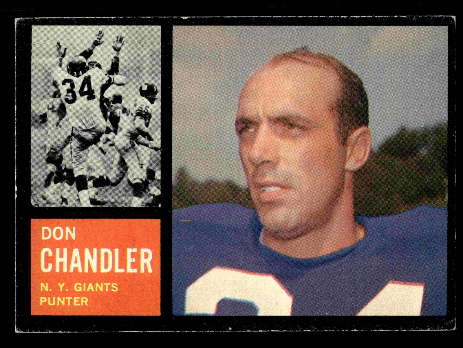 1962 Topps Don Chandler #107 - New York Giants