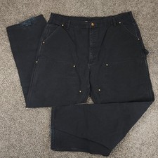 Vintage Carhartt Pants Mens 40x32 Black Double Knee Loose B01 BLK Union USA Made