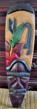 Antique Hand Carved & Hand Painted 24" Wooden African Tribal Face Mask