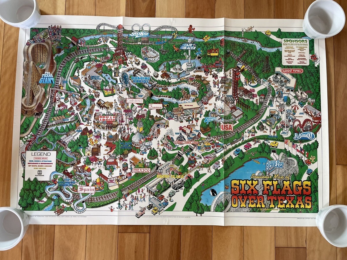 当時物　2006 レインボーパーク　フォトフレーム　フィギュア　平成レトロ　希少 Vintage 80's Six Flags Over Texas Map Poster 33”x22” | eBay