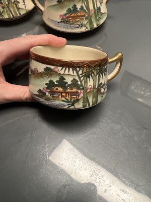 SHANANA MIL 60’s Vintage Hand Painted Vint Set Hand Painted Satsuma Soko China Made In Japan, Last Pic