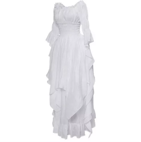 Damen Viktorianisch Langes Kleid Renaissance Mittelalter Hexe Kostüm Gothic - Bild 10 von 20