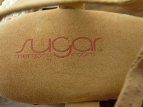 SUGAR Jollie Beige Memory Foam Crochet Wedge Cork Sandals Sz 8 M * - Picture 4 of 8