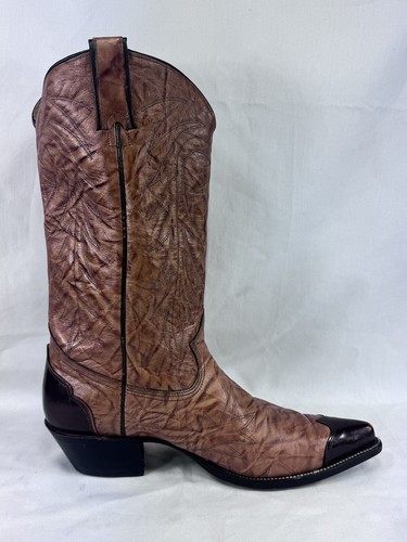 Vintage Texas Imperial Golden Buckboard Cowboystiefel M81 Handmade Distressed Leder - Bild 13 von 17