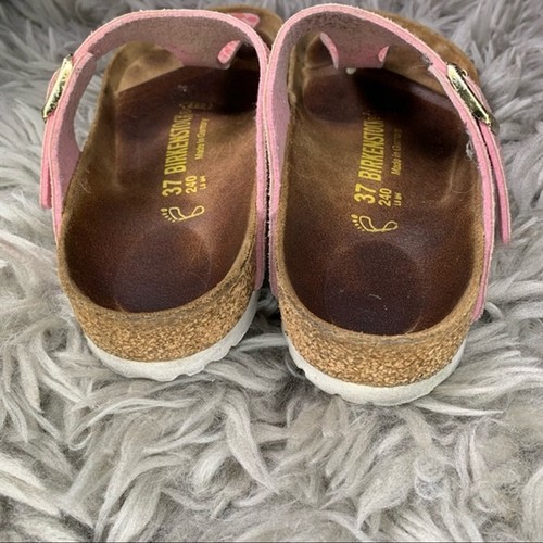 Birkenstock Gizeh Birko-Flor metallic pink sandal women’s shoe size 37 US 6 6.5 - Picture 9 of 13