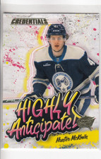 23/24 UD Credentials Columbus Hunter McKown Highly Anticipated RC card #HA-28