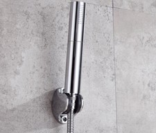Two Functions Round Bar Hand-Held Shower Head Bathroom Hose Holder Fitting Set