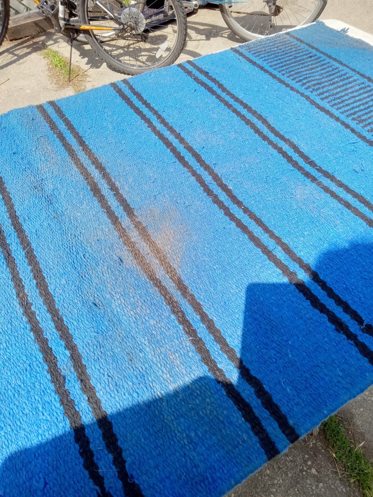 Used Horse Saddle Blanket striped blue eBay