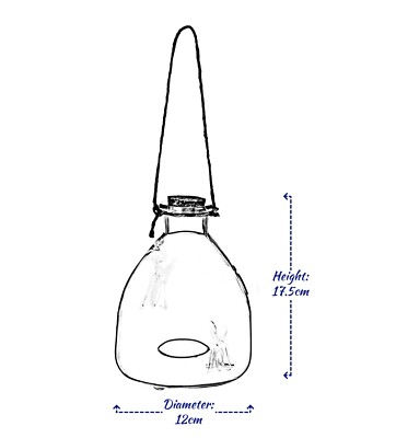 Glass Wasp Trap 2x Large Hanging Honey Pot Outdoor & Fly Catcher Flies Insects E - Foto 5