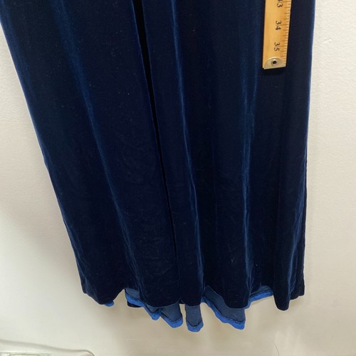 Together Velvet Dress Womens Small Dark Blue Maxi Sleeveless Deep Vneck Y2K - Picture 13 of 14