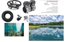 NEW 12 Volt Lake Fish Pond Aerator KIT w/100' WTD Hose 36" Diffuser 3.7cfm PUMP
