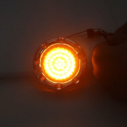Eagle Lights 3 1/4" Harley LED Front Turn Signals White Running Chrome Trim Ring - Picture 3 of 7