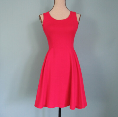 slim fit dress slacks Buy Online FOCUS by Shani — V-Neck Laser Cut Fit & Flare Dress in Hot Pink  for Women