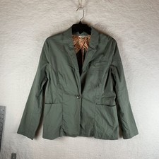 Cabi Blazer Jacket Women's Medium Olive Green Cotton Stretch Notch Lapel 7732