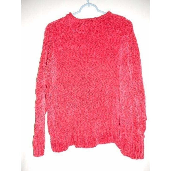 Basic Editions Size L Raspberry Sweater rolled ne… - image 2