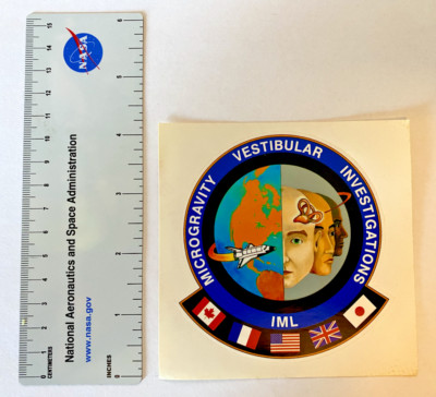 Vintage 1992 NASA Sticker Decal Microgravity Vestibular Investigations IML