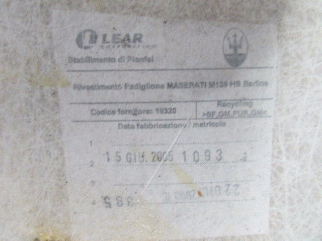 Maserati Quattroporte, Interior Headliner, Beige, Cloth, Used, P/N 981422701