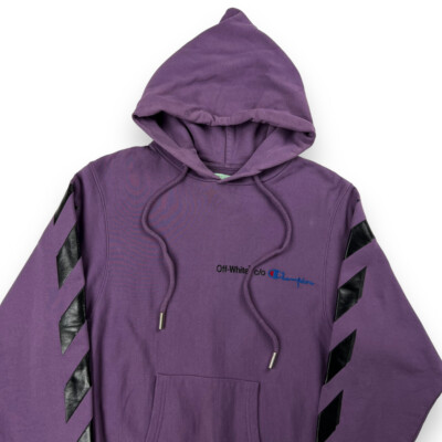 Off-White x Champion Arrows Purple Hoodie | eBay UK