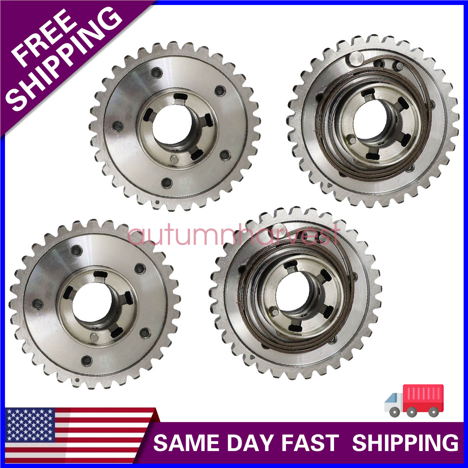 4Pcs Camshaft Phaser Inlet & Outlet Fit Maserati Quattroporte Ghibli S 3.0L NEW