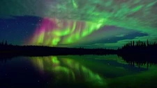 Landscape nature aurorae reflection nordic Custom Gaming Mat Desk