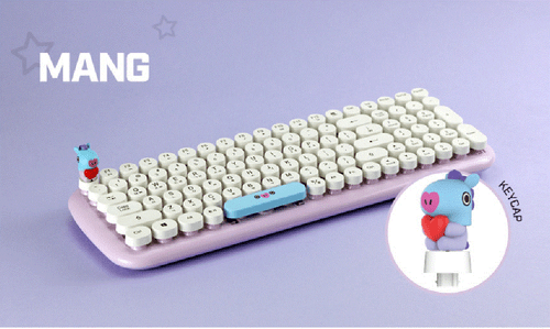 [BTS] BT21 Retro Wireless Keyboard with Character figure Keycap Royche Keyboard - Picture 16 of 16