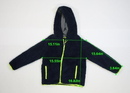 32 Degree Heat Navy Blue & Yellow Fleece Hooded Full Zip Jacket Youth Boys XS - Picture 2 of 8