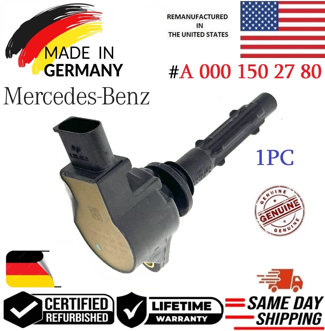MERCEDES BENZ Ignition Coil Delphi OEM 19005267 for M272 or M273 