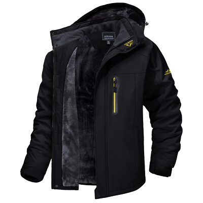 Men's Outdoor Ski Snow Jacket Mountain Hiking Warm Fleece Lined Winter Work Coat