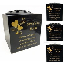 Graveside Holder Pot Memorial cemetery Black Gold Grave sentimental vases New