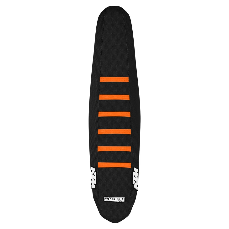 2011-2015 KTM SX-SXF 125 250 350 450 СИДЕНЬЕ ЧЕХОЛ ВСЕ ЧЕРНЫЕ / ОРАНЖЕВЫЕ РЕБРА #47 ЛОГОТИП - Изображение 3 из 4