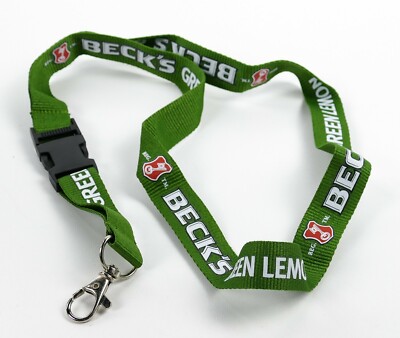 Becks green Lemon Bier Schlüsselband mit Kunststoffclip grün 8207