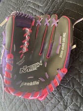 Franklin Mesh Tek Baseball Glove Girls RHT Youth Size 9 1/2" 22867 Pink Purple