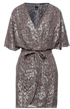 Pinko Lame Wrap Short Dress Sz IT 44 Rrp £474