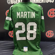 Curtis Martin Signed Green New York Jets Jersey Autographed PSA