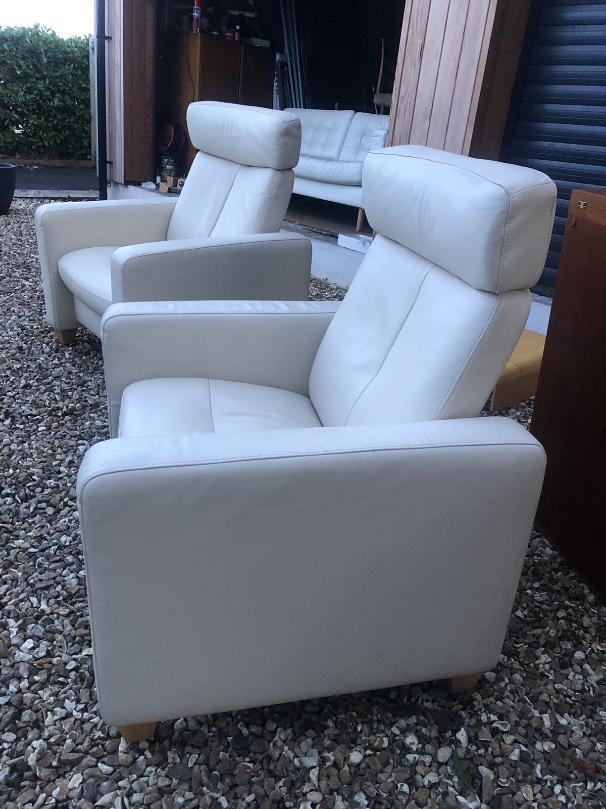 A Pair Of John Lewis Stressless Arion Recliner Leather Armchairs