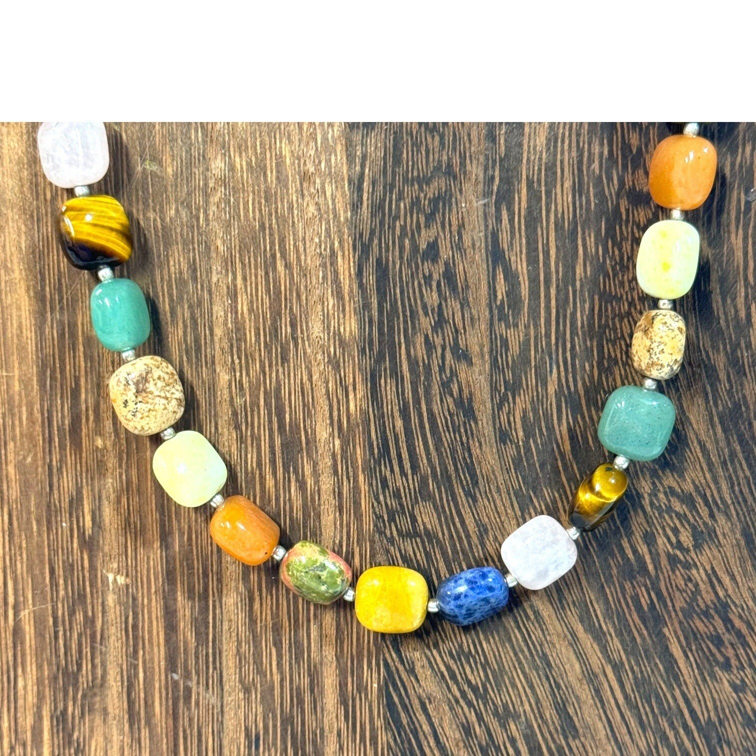 Jay King DTR Multicolor Gemstone Square Bead Neck… - image 1