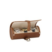 Genuine Brown Leather Watch Travel Roll 3 Watches Beige Velvet Lining By Aevitas Genuine Brown Leather Watch Travel Roll 3 Watches Beige Velvet Lining By Aevitas