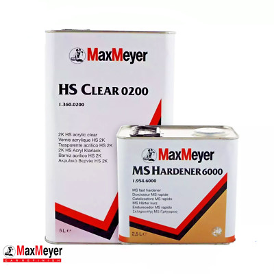 1 x Max Meyer HS Clear 0200 2K HS Acryl klar & MS Härter 6000 7,5L SET