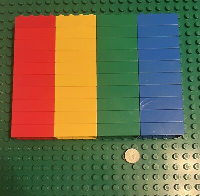 Lego Duplo- Lot Of (40) 4x2 2x4 Bricks Blocks Basic Classic Colors Pieces-  S4