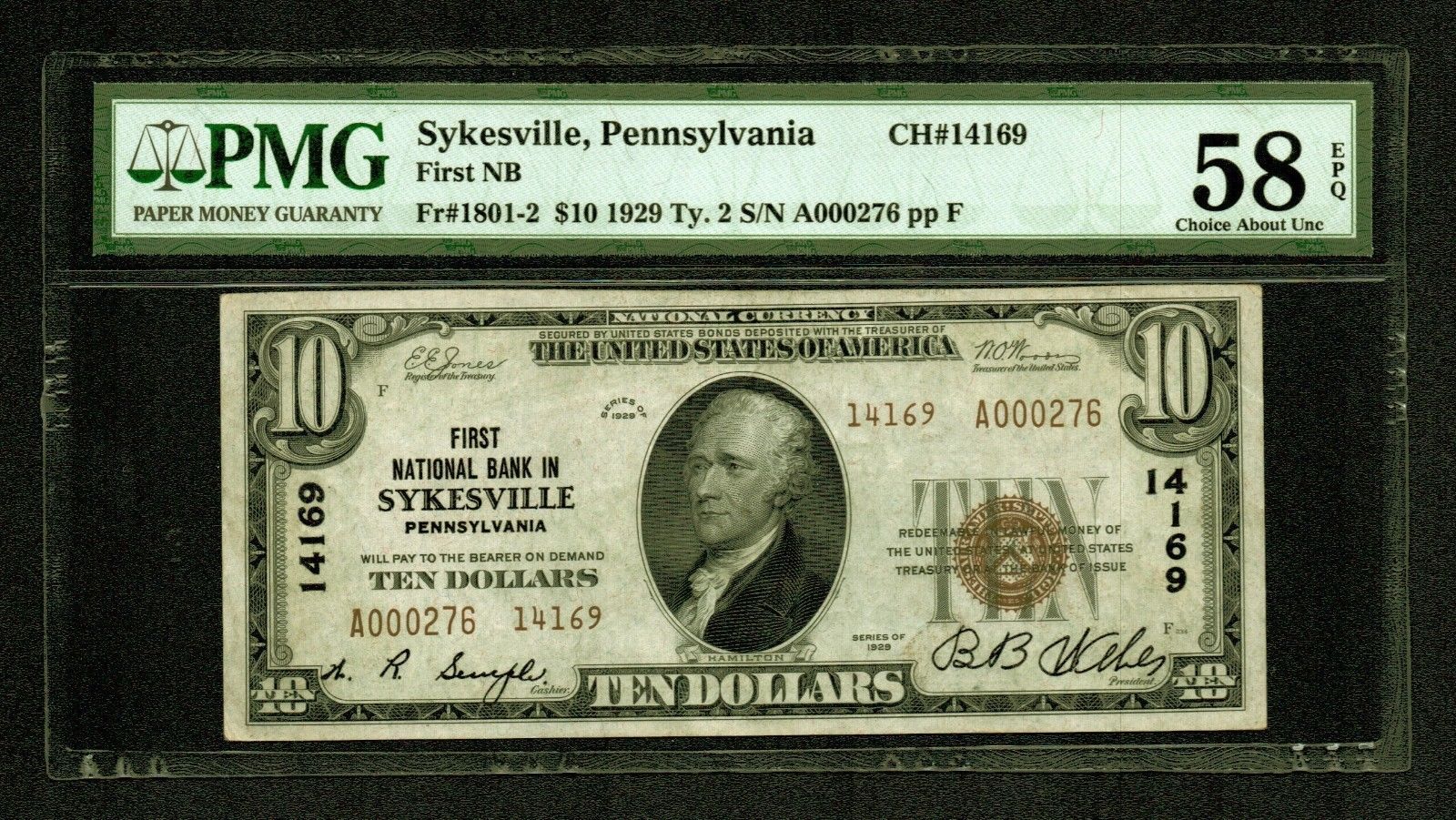 1929 10 Sykesville Pennsylvania Type 2 PMG 58 EPQ CH14169 ONLY 308 Printed eBay