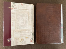 Lot of 2 Photo Album Books Burnes Leather  Unbranded Binder Style 4 x 6 Photos