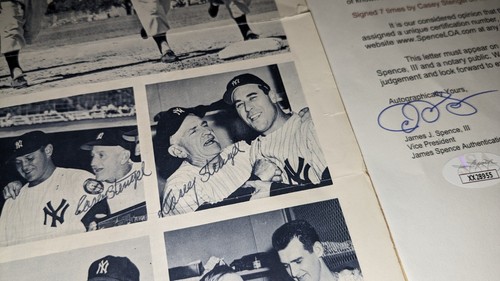 1970 New York Yankees Old Timers Program Signed 7 xs By Casey Stengel JSA Plus - Picture 6 of 18