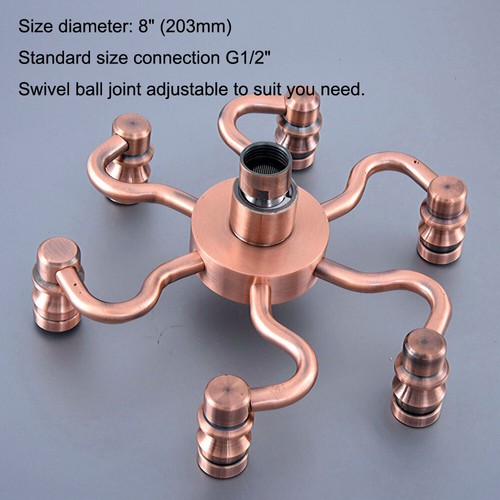 Copper Shower Head Rain Shower Faucet Set Replacement Accessory, Arm Fixer Pipe - Picture 18 of 27
