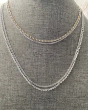 4 Silver Tone Chains - 3 Marked Germany - Non Magnetic - Not Marked Silver NK465