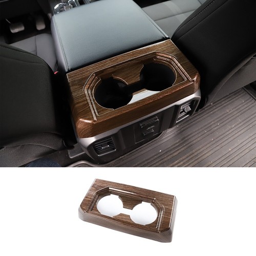For F 150 Rear Cup Holder Trim Cover For 16 17 Ford F150 Abs Wood Texture M Ebay