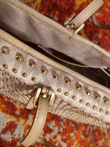 MICHAEL KORS Vanilla Medium Travel Jet Set Gold Studded Tote Shoulder Bag - $598 - Bild 8 von 12
